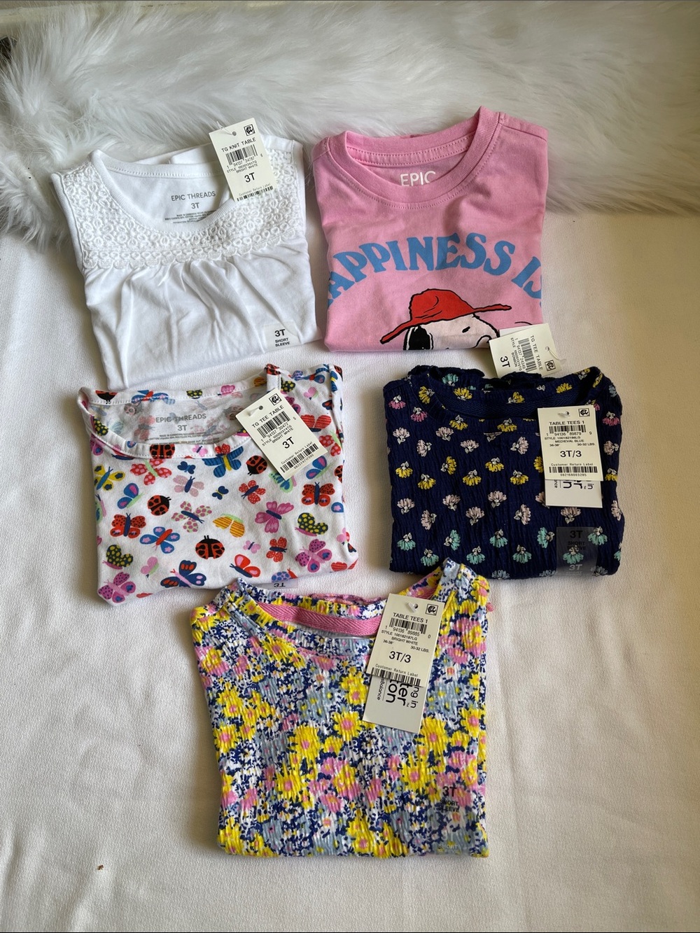 Epic Threads Set of 5 Tees Size 3T. Brand New With Tags.